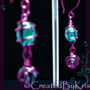 Handcrafted Caged Glass Earrings
